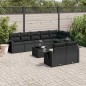 vidaXL Set de sofás de jardín 8 piezas y cojines ratán sintético negro vidaXL Set de sofás de jardín 8 piezas y cojines ratán sintético negro