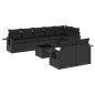 vidaXL Set de sofás de jardín 8 piezas y cojines ratán sintético negro vidaXL Set de sofás de jardín 8 piezas y cojines ratán sintético negro