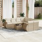 vidaXL Set de sofás de jardín 9 pzas con cojines ratán sintético beige vidaXL Set de sofás de jardín 9 pzas con cojines ratán sintético beige