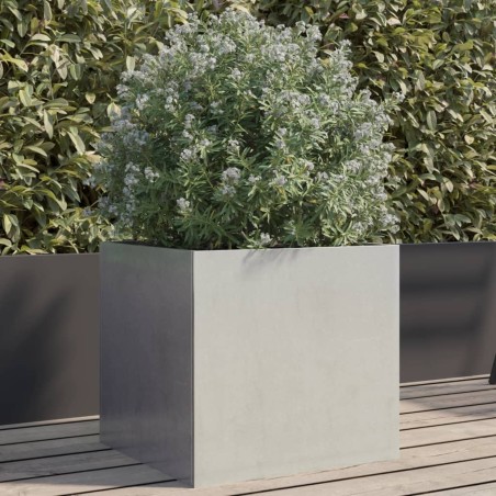 vidaXL Jardinera de acero inoxidable plateado 42x40x39 cm