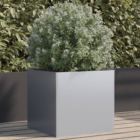 vidaXL Jardinera de acero galvanizado plateado 49x47x46 cm