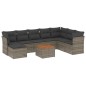 vidaXL Set de muebles de jardín 9 pzas y cojines ratán sintético gris vidaXL Set de muebles de jardín 9 pzas y cojines ratán sintético gris