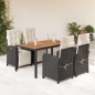 vidaXL Set de muebles jardín 5 pzas con cojines ratán sintético negro