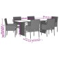 vidaXL Set de comedor de jardín 7 pzas y cojines ratán sintético negro vidaXL Set de comedor de jardín 7 pzas y cojines ratán sintético negro