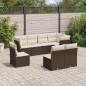 vidaXL Set sofás de jardín 8 piezas y cojines ratán sintético marrón
