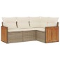 vidaXL Juego de sofás jardín con cojines 4 pzas ratán sintético beige vidaXL Juego de sofás jardín con cojines 4 pzas ratán sintético beige