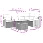 vidaXL Set de muebles de jardín 6 pzas y cojines ratán sintético gris vidaXL Set de muebles de jardín 6 pzas y cojines ratán sintético gris