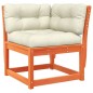vidaXL Set de sofás jardín 5 pzas con cojines madera pino marrón cera vidaXL Set de sofás jardín 5 pzas con cojines madera pino marrón cera