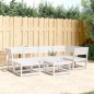 vidaXL Juego de sofás de jardín 6 piezas madera maciza pino blanco vidaXL Juego de sofás de jardín 6 piezas madera maciza pino blanco