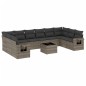 vidaXL Set de sofás de jardín 11 pzas y cojines ratán sintético gris vidaXL Set de sofás de jardín 11 pzas y cojines ratán sintético gris
