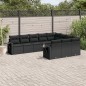 vidaXL Set de sofás de jardín 10 pzas cojines ratán sintético negro vidaXL Set de sofás de jardín 10 pzas cojines ratán sintético negro