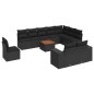 vidaXL Set de sofás de jardín 11 pzas y cojines ratán sintético negro vidaXL Set de sofás de jardín 11 pzas y cojines ratán sintético negro