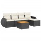vidaXL Set de sofás de jardín 6 piezas y cojines ratán sintético negro vidaXL Set de sofás de jardín 6 piezas y cojines ratán sintético negro