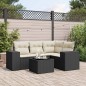 vidaXL Set de muebles de jardín 5 pzas y cojines ratán sintético negro vidaXL Set de muebles de jardín 5 pzas y cojines ratán sintético negro