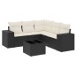 vidaXL Set de sofás de jardín 6 piezas y cojines ratán sintético negro vidaXL Set de sofás de jardín 6 piezas y cojines ratán sintético negro