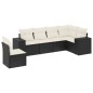vidaXL Set de sofás de jardín 6 piezas y cojines ratán sintético negro vidaXL Set de sofás de jardín 6 piezas y cojines ratán sintético negro