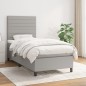 vidaXL Cama box spring con colchón tela gris claro 90x200 cm vidaXL Cama box spring con colchón tela gris claro 90x200 cm