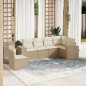 vidaXL Juego de sofás jardín con cojines 6 pzas ratán sintético beige vidaXL Juego de sofás jardín con cojines 6 pzas ratán sintético beige