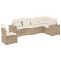vidaXL Juego de sofás jardín con cojines 6 pzas ratán sintético beige vidaXL Juego de sofás jardín con cojines 6 pzas ratán sintético beige