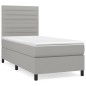 vidaXL Cama box spring con colchón tela gris claro 90x200 cm vidaXL Cama box spring con colchón tela gris claro 90x200 cm