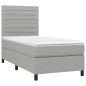 vidaXL Cama box spring con colchón tela gris claro 90x200 cm vidaXL Cama box spring con colchón tela gris claro 90x200 cm