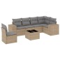 vidaXL Set sofás de jardín 7 piezas y cojines ratán sintético beige vidaXL Set sofás de jardín 7 piezas y cojines ratán sintético beige