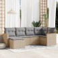 vidaXL Juego de sofás jardín con cojines 6 pzas ratán sintético beige vidaXL Juego de sofás jardín con cojines 6 pzas ratán sintético beige