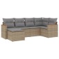 vidaXL Juego de sofás jardín con cojines 6 pzas ratán sintético beige vidaXL Juego de sofás jardín con cojines 6 pzas ratán sintético beige