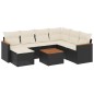 vidaXL Set de sofás de jardín 8 piezas y cojines ratán sintético negro vidaXL Set de sofás de jardín 8 piezas y cojines ratán sintético negro