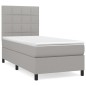 vidaXL Cama box spring con colchón tela gris claro 90x190 cm
