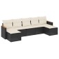 vidaXL Set de comedor de jardín 7 pzas y cojines ratán sintético negro vidaXL Set de comedor de jardín 7 pzas y cojines ratán sintético negro