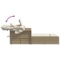 vidaXL Tumbona doble con capota y cojines ratán sintético beige vidaXL Tumbona doble con capota y cojines ratán sintético beige