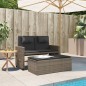 vidaXL Sillón reclinable de jardín con cojines ratán sintético gris vidaXL Sillón reclinable de jardín con cojines ratán sintético gris