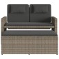 vidaXL Sillón reclinable de jardín con cojines ratán sintético gris vidaXL Sillón reclinable de jardín con cojines ratán sintético gris