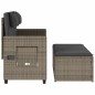 vidaXL Sillón reclinable de jardín con cojines ratán sintético gris vidaXL Sillón reclinable de jardín con cojines ratán sintético gris