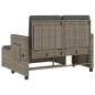 vidaXL Sillón reclinable de jardín con cojines ratán sintético gris vidaXL Sillón reclinable de jardín con cojines ratán sintético gris