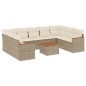 vidaXL Juego de sofás jardín con cojines beige 10 pzas ratán sintético vidaXL Juego de sofás jardín con cojines beige 10 pzas ratán sintético