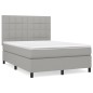 vidaXL Cama box spring con colchón tela gris claro 140x200 cm vidaXL Cama box spring con colchón tela gris claro 140x200 cm