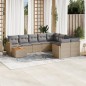 vidaXL Juego de sofás jardín con cojines beige 10 pzas ratán sintético vidaXL Juego de sofás jardín con cojines beige 10 pzas ratán sintético