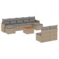 vidaXL Juego de sofás jardín con cojines beige 10 pzas ratán sintético vidaXL Juego de sofás jardín con cojines beige 10 pzas ratán sintético