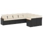 vidaXL Set de sofás de jardín 8 piezas y cojines ratán sintético negro vidaXL Set de sofás de jardín 8 piezas y cojines ratán sintético negro