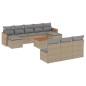 vidaXL Set de sofás de jardín 11pzas con cojines ratán sintético beige vidaXL Set de sofás de jardín 11pzas con cojines ratán sintético beige