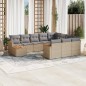 vidaXL Set de sofás de jardín 11pzas con cojines ratán sintético beige vidaXL Set de sofás de jardín 11pzas con cojines ratán sintético beige