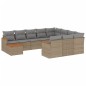 vidaXL Set de sofás de jardín 11pzas con cojines ratán sintético beige vidaXL Set de sofás de jardín 11pzas con cojines ratán sintético beige