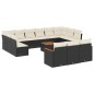 vidaXL Set sofás de jardín 14 pzas con cojines ratán sintético negro vidaXL Set sofás de jardín 14 pzas con cojines ratán sintético negro