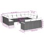 vidaXL Set sofás de jardín 14 pzas con cojines ratán sintético negro vidaXL Set sofás de jardín 14 pzas con cojines ratán sintético negro