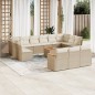 vidaXL Set sofás de jardín 14 pzas con cojines ratán sintético beige vidaXL Set sofás de jardín 14 pzas con cojines ratán sintético beige