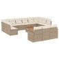 vidaXL Set sofás de jardín 14 pzas con cojines ratán sintético beige vidaXL Set sofás de jardín 14 pzas con cojines ratán sintético beige