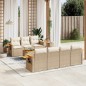 vidaXL Juego de sofás de jardín con cojines beige 8 pzas ratán PE vidaXL Juego de sofás de jardín con cojines beige 8 pzas ratán PE