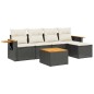 vidaXL Set de sofás de jardín 6 piezas y cojines ratán sintético negro vidaXL Set de sofás de jardín 6 piezas y cojines ratán sintético negro